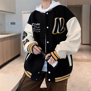 棒球服男士春秋季新款潮牌宽松衣服早秋美式复古休闲夹克 JK901图片
