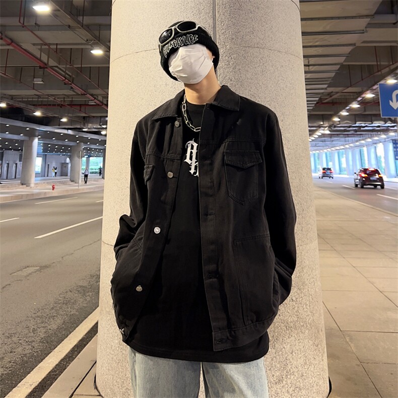 牛仔外套男韩版潮流痞子帅气2024春秋新款ins宽松夹克W4786-P58,男装夹克,星座412-3