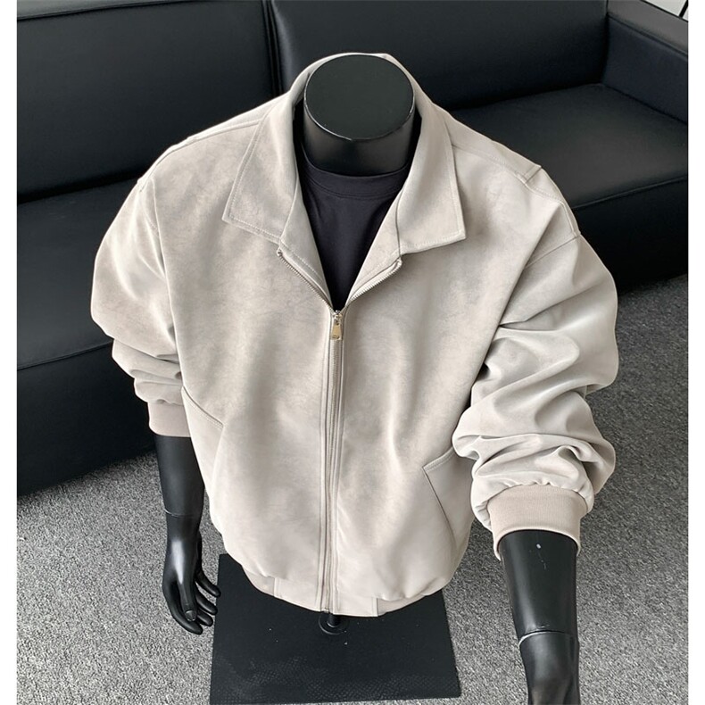 抖音扎染立领PU夹克百搭宽松痞帅上衣外套JK2505-TP65,男装夹克,电商C216