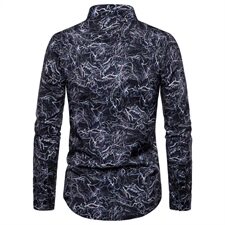 有弹力大厂出品2021年新款男士印花潮流长袖衬衫1812-YS019-P45，男装衬衫，星座1812