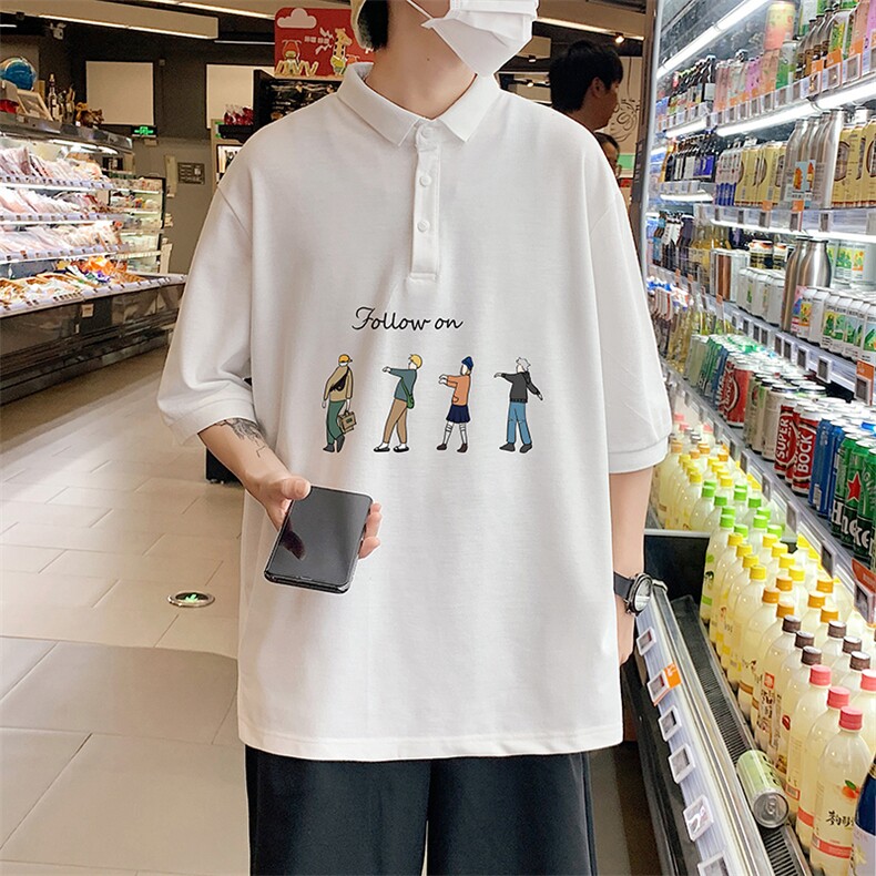 PL57043-P35翻领短袖polo衫男大码胖子半袖t恤男有领保罗衫模特，男装Polo衫，电商A040