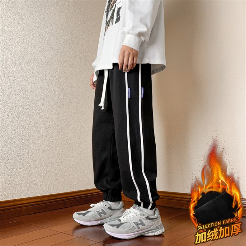 秋季木地板新款男裤束脚裤休闲百搭YOA加绒卫裤K3216H-P46,男装休闲裤,星座717