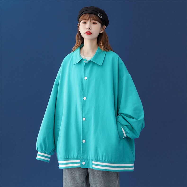 ！中性春季百搭宽松休闲夹克棒球服翻领外套 G330 P65控88图片
