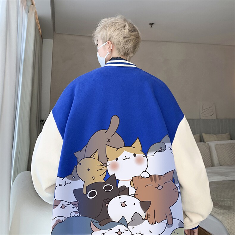 摇粒绒棒球服男大码开衫卫衣男夹克 BF86162-P65图片