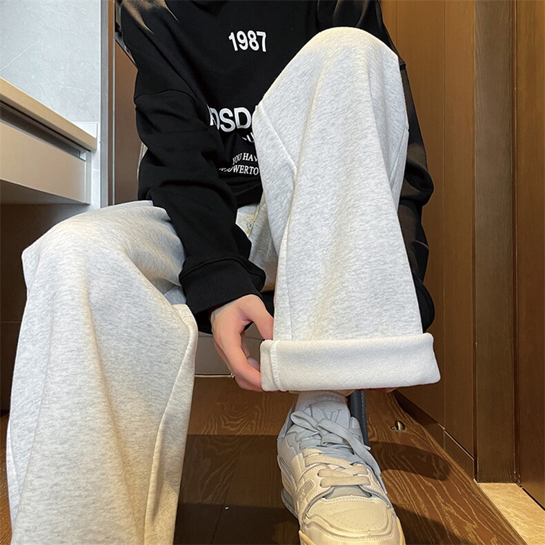 高个子加长裤子男秋冬加绒加厚卫裤百搭休闲运动裤KZ006P45加绒55,男装休闲裤,电商B312