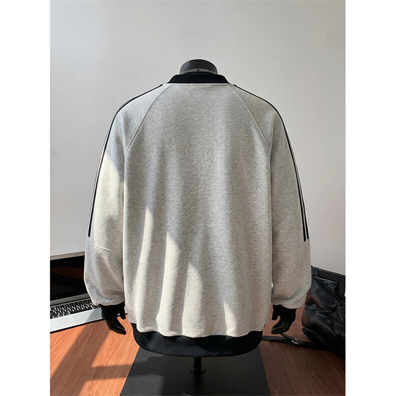 抖音得物高品质26春装美式高街重磅结构拼接织带立领卫衣外套CM42,女装短外套,电商A486