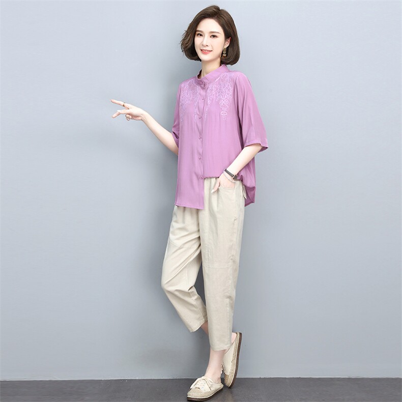 2022夏季新款时尚刺绣两件套优雅气质女装套装显瘦修身设计,女装套装/套裙,依恋蒂丝