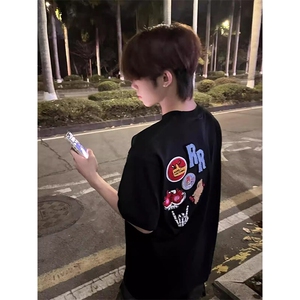 万针全刺绣工艺 得物抖音高品质260克纯棉双纱美式高街短袖T恤P33图片
