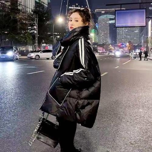 DG850韩范时尚简约大口袋配围脖冬季保暖羽绒服,女装羽绒服,L·H·X