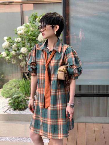 【现货】夏季新款格子两穿连衣裙，女装连衣裙，1+9