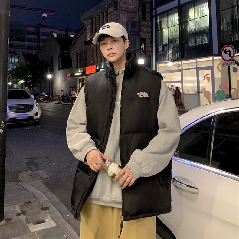 坎肩现货刺绣立领宽松外套马甲时尚男款韩版羽绒服拼接男女款,男装背心/马甲,星座301D-5(原星座1415）