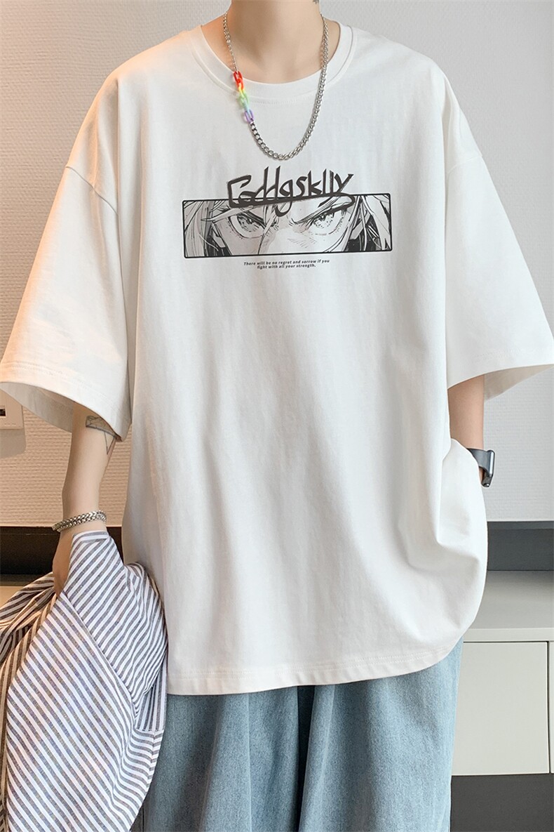 已注册/夏季内景纯棉日系潮牌圆领短袖T恤男宽松体恤衫DT9698/P25,男装T恤,电商B316