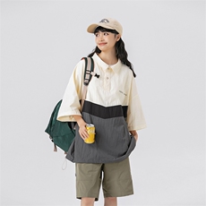 夏季潮流宽松衬衣休闲短袖衬衫A161-1702-P40，男装衬衫，电商A161