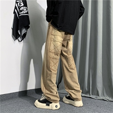 潮vibe美式街头裤子男ins高街炸街欧美工装裤N0296-P50，男装牛仔裤，星座308B-1