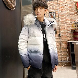 外套男士冬季2021新款潮流渐变羽绒服潮牌DS620T图片