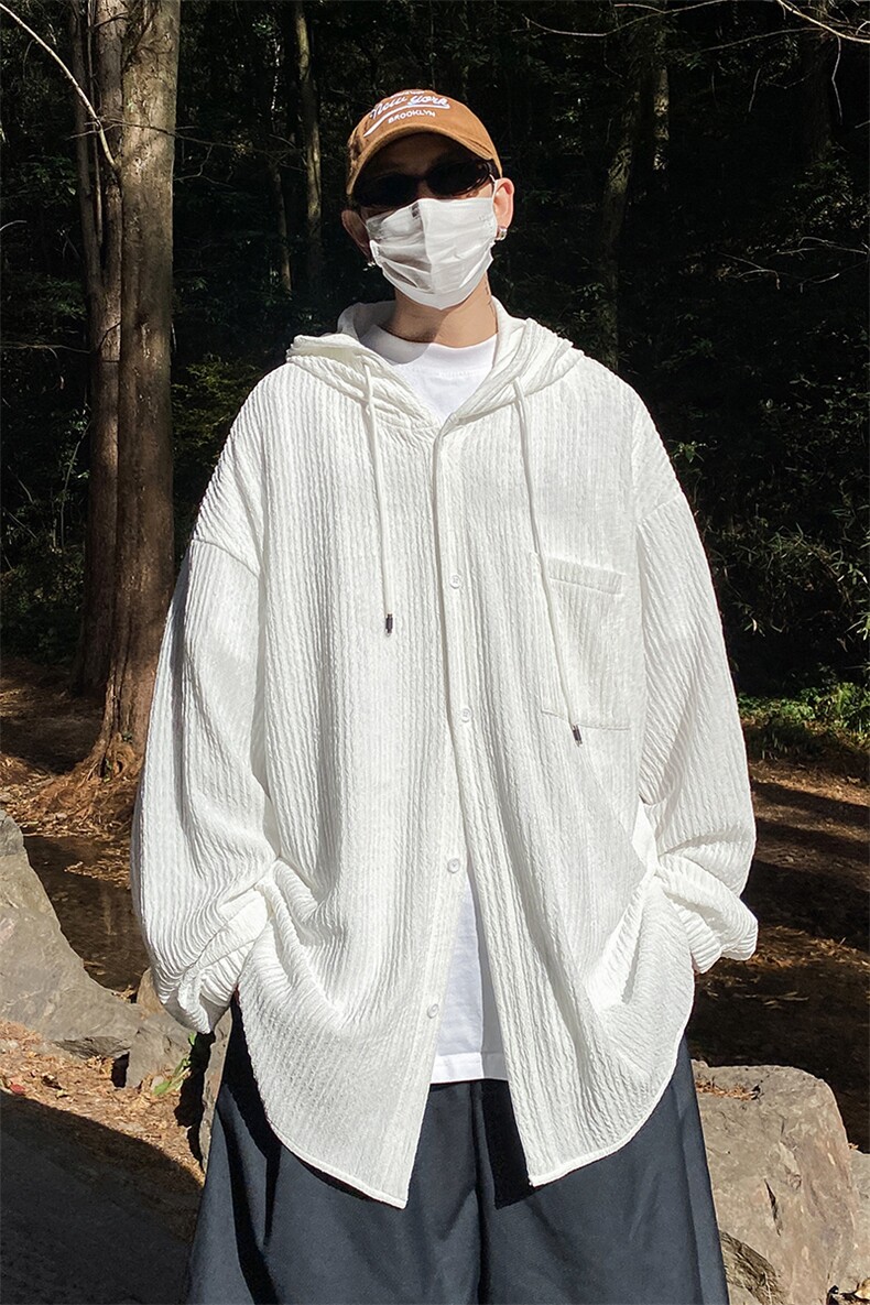 2023连帽排扣夹克美式潮流男春季垂感休闲高街美式外套J511-P45,男装夹克,电商A001