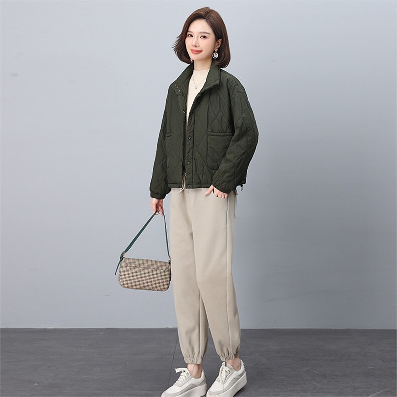 时尚百搭女装套装简约休闲两件套舒适显瘦外套+宽松长裤,女装套装/套裙,叶笙衣