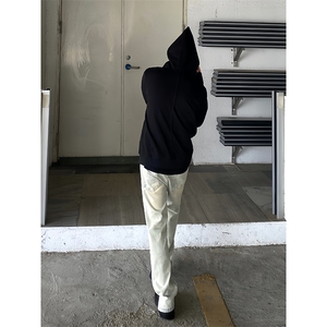 B221 美式ins高街暗黑拉链宽松开衫卫衣连帽外套 SY2314-P80控108图片