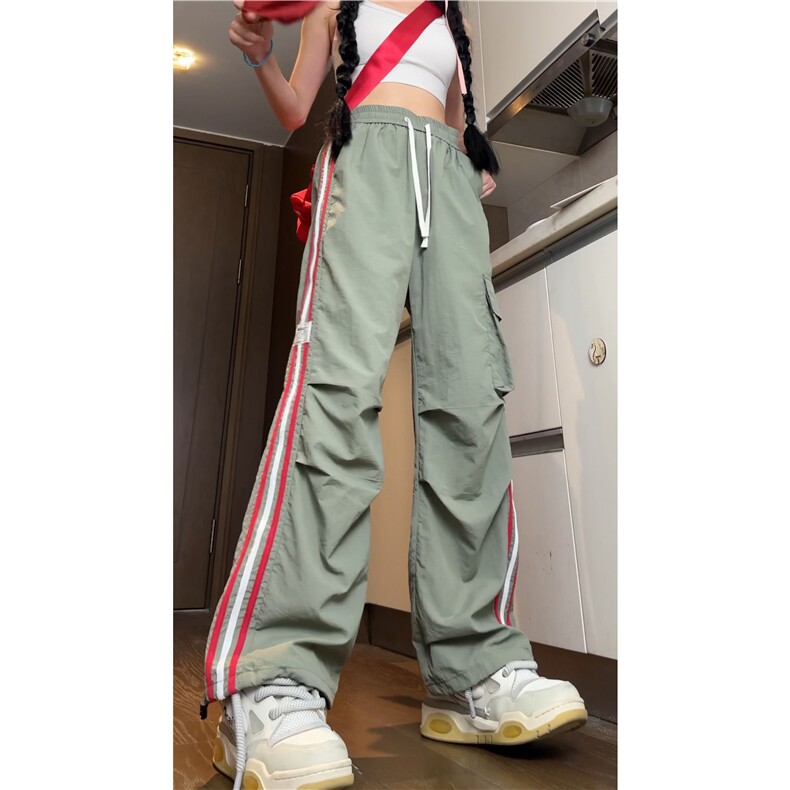 夏季新款工装大口袋褶皱条纹宽松休闲裤B315-K24228-特p35控68，男装工装外套，电商B315