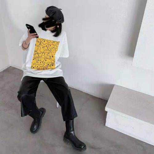 现货～韩版笑脸T，白色，深灰色，粉色，~均码，女装，LOVELS