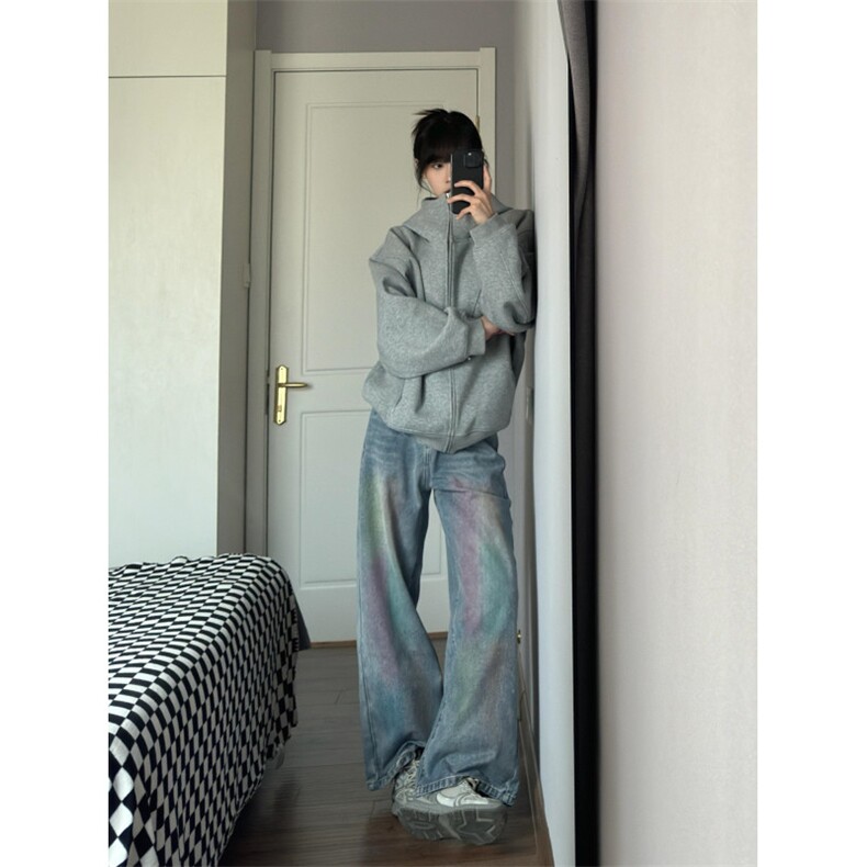 【有货】WW01CC-特P50解构连帽卫衣男廓形拉链开衫外套,男装卫衣,星座1007（原301D）