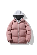 M226-P100冬季新款加厚假两件情侣灯芯绒连帽棉衣，男装棉衣，星座109-1