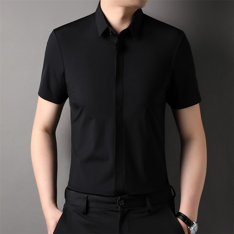 YSWS24713男士2023年夏季新款百搭衬衫男短袖商务休闲衬衣男P72图片