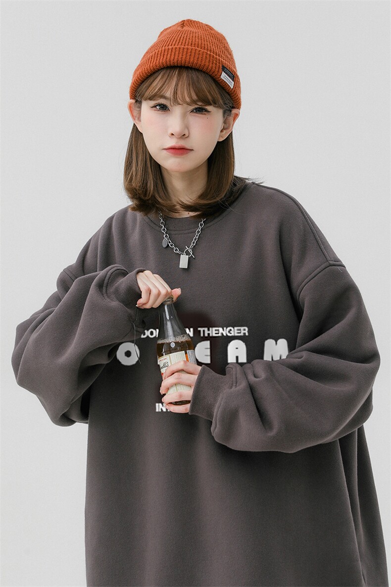 中性风23新款秋季时尚百搭宽松字母印花潮流卫衣W1037P30控48,男装卫衣,A247A