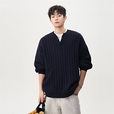 1506-1/M9941/P49圆领毛衣针织衫男潮牌帅气秋冬季打底衫男女同款，男装T恤，星座1506-1