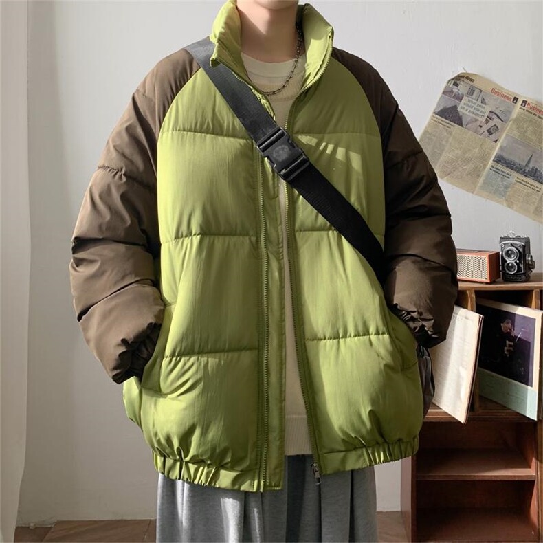 1506/M339/P70美式拼接撞色立领简约休闲插肩袖加厚保暖潮棉服,男装棉衣,星座1506-1