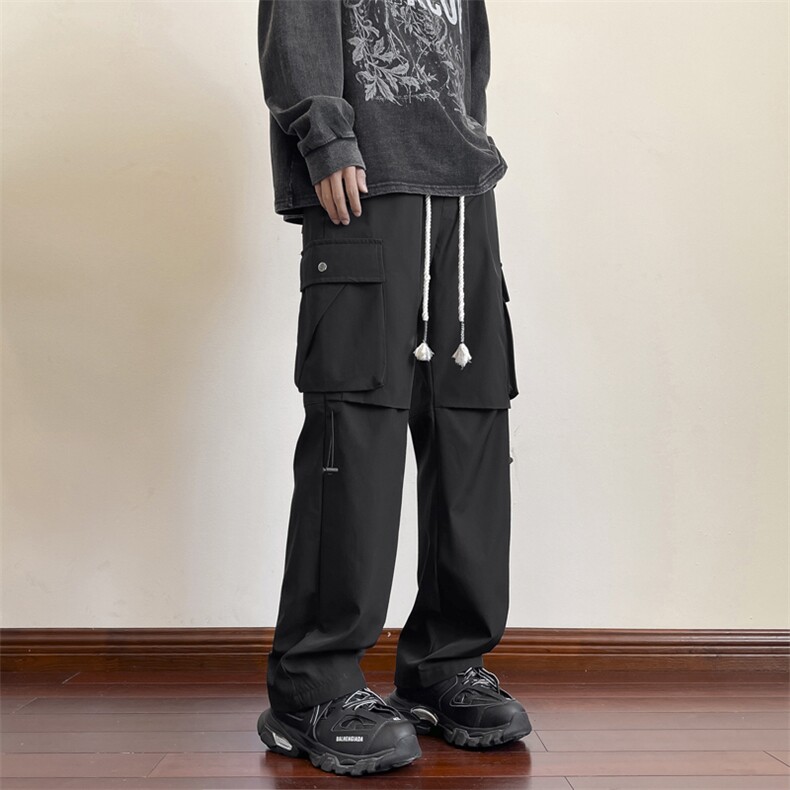 聚酯纤维抗皱垂顺冲锋裤美式高街K720-特批39,男装休闲裤,星座718-1