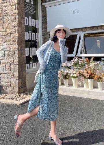 现货夏季新款碎花连衣裙，女装连衣裙，安玖拉