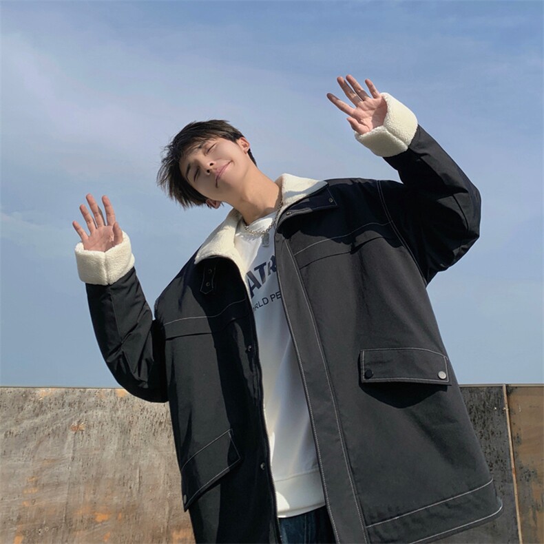 主推棉衣男士冬季新款立领羊羔绒休闲大码港风情侣棉袄M23p99,男装棉衣,星座1113