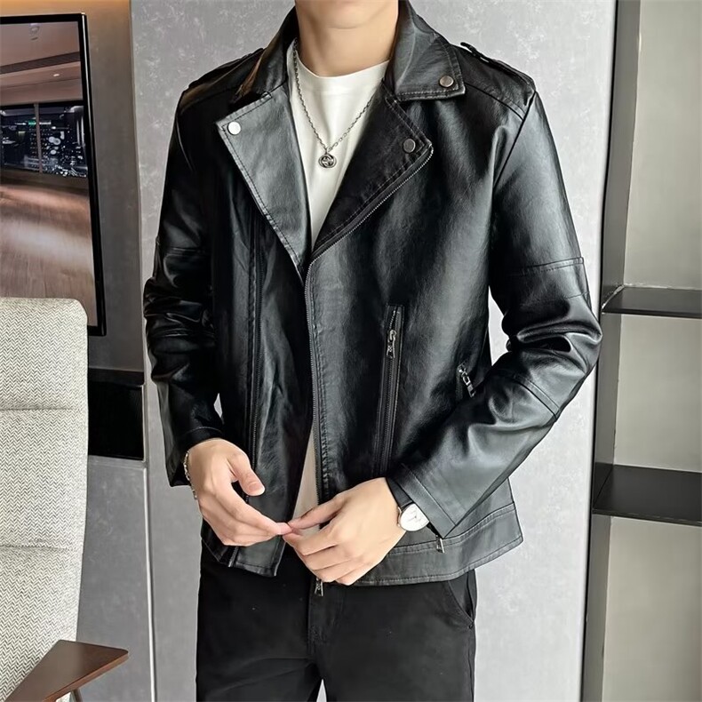 美式复古机车服pu皮衣外套男士潮流帅气休闲短款高级感ME007-P75,男装皮衣,星座1109-3