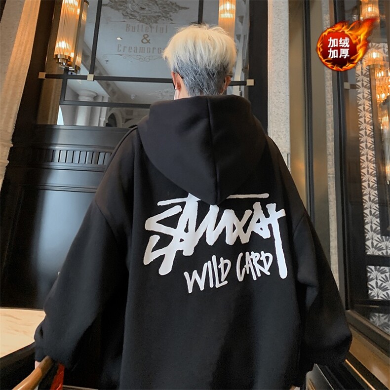 秋冬重磅加绒加厚贝贝绒印花连帽卫衣N001P60控88加绒P70,男装卫衣,星座307A