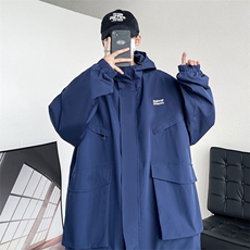 秋季连帽工装夹克冲锋衣港风大口袋简约宽松大码外套JK23003-P70，男装夹克，电商A128
