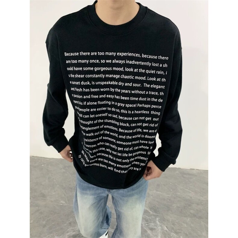 网图现货260G重磅螺口圆领长袖T恤字母印花打底衫CT628-P35,男装T恤,电商C310