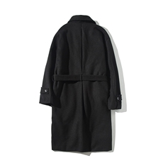 Q2094港风韩系潮男女宽松垂感长款冬季过膝呢子大衣风衣外套P138，男装风衣，电商C306-1