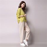 麻扎花抽褶立体装饰做旧文艺2021年夏季两件套，女装套装/套裙，独衣靓