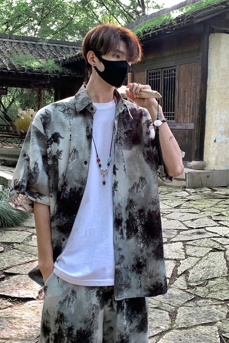 山水套装TZ77823特P50衬衫DCS77824特P30DK77825特P20套装控98,男装衬衫,星座226-1