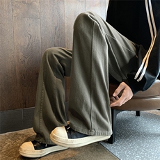 100棉水洗加软休闲裤拼接设计款修身微喇版型男女同款8928P48，男装休闲裤，星座902A