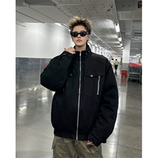 青少年小众痞帅夹克外套男女秋冬解构保暖帆布工装棉服JW8818，男装夹克，星座1116A-1（原606A）