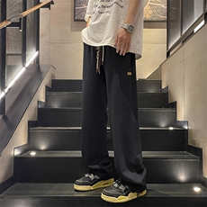 裤子潮牌阔腿直筒卫裤拖地宽松运动复古长裤K936特批-32，男装休闲裤，星座718-1