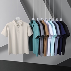 夏季薄款冰丝短袖T恤男宽松翻领polo衫商务休闲简约PL12357-P35，男装Polo衫，星座610（原A335）