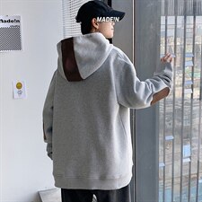 2021冬季新港风短句大码男女贴布印花加绒加厚连帽卫衣W5201-P50，男装卫衣，电商A001