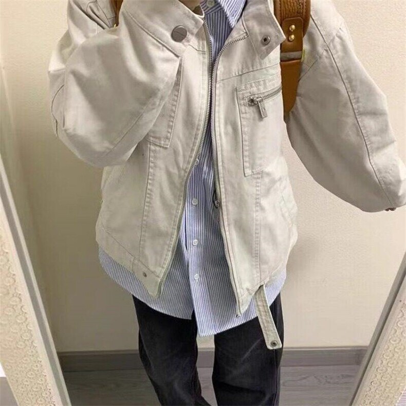 美式复古哈灵顿水洗夹克男新款cleanfit街头工装外套LJK89688-p78,男装夹克,星座1008