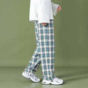 2021春夏港风格子裤子男中性风格子裤女直筒宽松DS-C407-6647-P40图片