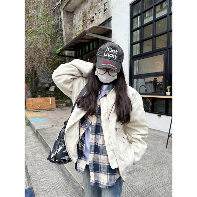 1506-1/JJC0031/P64复古重工植绒刺绣棒球服男女春季宽松夹克外套,男装夹克,星座1506-1