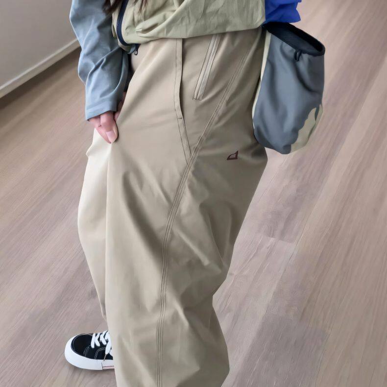 日系小三角白标宽松锥形休闲裤美式长裤男女防风水裤子登山冲锋裤,女装休闲裤,星座505-2（原电商A260-1)