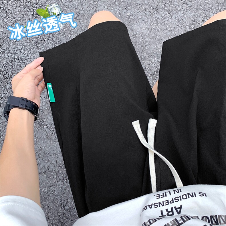 舒适透气休闲带标抗皱百搭冰丝清爽速干冰丝短裤DK530特批22图片